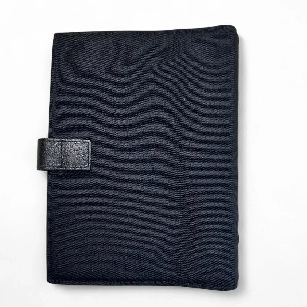 GUCCI Black Nylon Agenda Notebook Cover Unisex